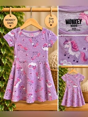 🦄 Monkey Bars Girls Unicorn Dress – Size 2–3